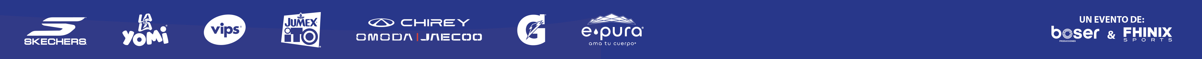 Patrocinadores: Saucony, Yomi, Vips, Aro, G, E-pura – Un evento de Boser & Fhinix